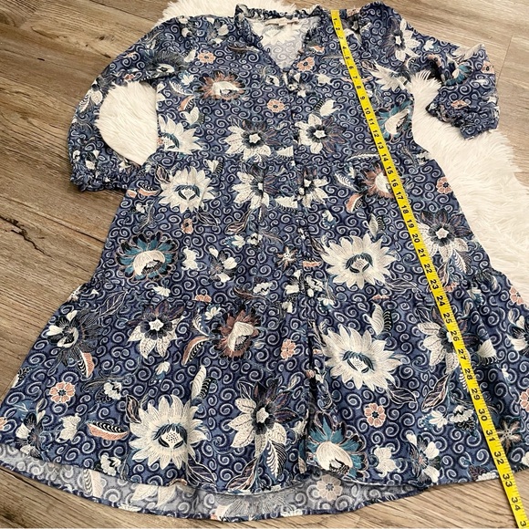 LOFT Dress Petite Small Floral Viscose Natural Fibers Summer - Picture 5 of 7
